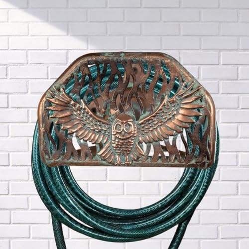 Garden Hose Holder Wall Mount for Outdoor Yard, 100 lbs Load Capacity Heavy-Duty Water Hose Hanger, Holds 150 Feet of Wall-Mounted Metal Owl Decorative Hose Rack Hook for Outside Patio, Garage - Image 5