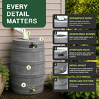 Good Ideas Rain Wizard Water Collection Barrel, 50 Gallon, Gray - Image 5
