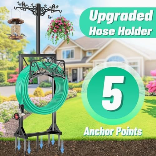 Hose Holder For Outside, Freestanding Garden Rack - Image 3