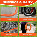 YOTOO Heavy Duty Hybrid Garden Water Hose 5/8-Inch by 75-Feet 150 PSI Kink Resistant, Flexible with Swivel Grip Handle and 3/4" GHT Solid Brass Fittings, Orange - Image 6