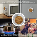 Mechanical Kitchen Timers for Cooking,A Leather Texture Printed 60 Minute Magnetic Countdown Timer,Cute Cooking Timers with Alarm,Stainless Steel Time Timer Manual No Batteries Required - Image 4