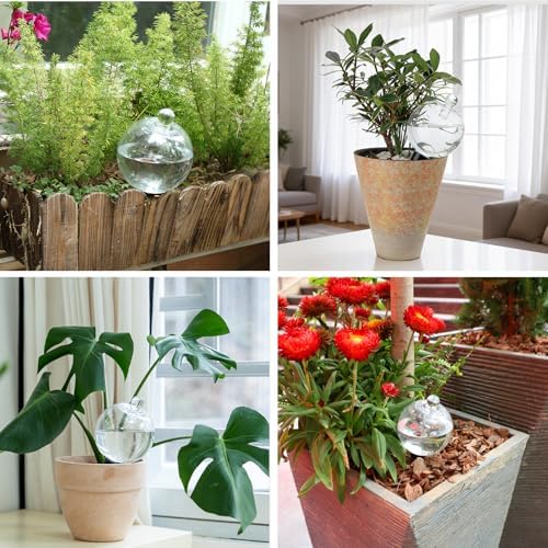 6 Pack Plant Watering Globes with Covers 17oz Self Watering Planter Insert, Plastic Water Bulbs, Indoor/Outdoor Plant Watering Devices for Automatic Drip Irrigation - Image 5