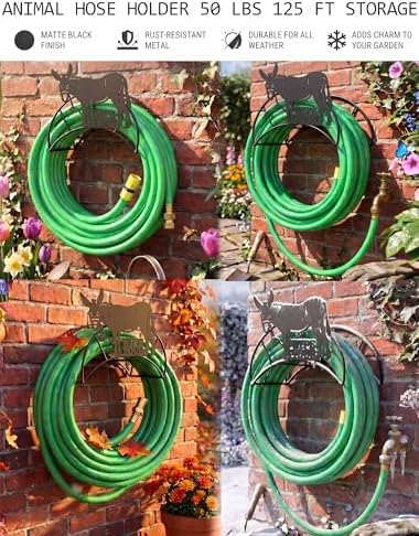 Donkey Hose Holder Metal Wall Mount Heavy Duty 125'5/8" Garden Hose Hanger - Image 4