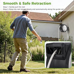 Retractable Garden Hose Reel 1/2 Inch x 100 ft, Wall Mounted Heavy Duty Automatic Hose Reel, 3/4 in Brass Fitting 9 Pattern Nozzle/Any Length Lock/180°Swivel Bracket/Slow Retraction - Image 5