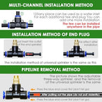1/4 inch Adjustable Drip Irrigation Kit, 33FT Automatic Garden Watering System with 360° Copper Misting Nozzles, Atomizing Sprinkler for Flower Raised Bed Greenhouse Lawn Outdoor - Image 2
