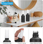 PATIKIL 2oz Glass Spray Bottles, 24pcs Leak Proof Empty Water Fine Mist Sprayer Refillable Containers for Cleaning Solutions Plants Hair, Black White - Image 3