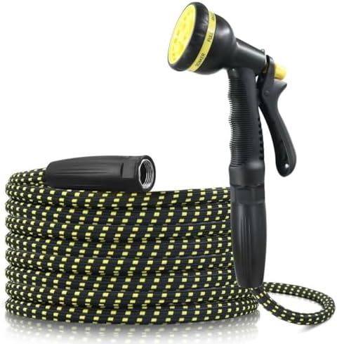 Garden Hose 50ft Triple TPE (Lightweight Kink-Free) 8-Function Nozzle | Ideal for Lawn, Car Wash & Camping by Unknown