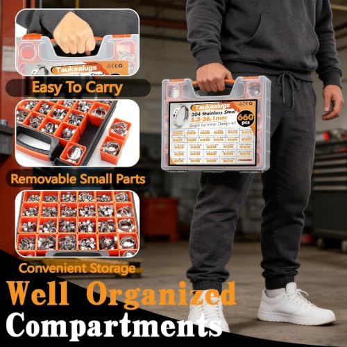 660Pcs 26 Sizes Single Ear Hose Clamps Kit,5.3-36.1mm - Image 3