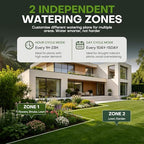 2 Zone Sprinkler Timer, Programmable Digital Water Timer with Rain Delay, Waterproof, Automatic and Manual Irrigation Controller for Garden Hose, Lawn, Yard - Image 3