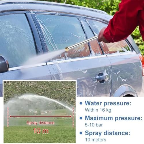 2026 New Jet Nozzle Power Washer For Garden Hose, Heavy-Duty Jet Hose Nozzle High Pressure, Turn Any Hose Into a Power Washer for Gutter Patio Car Pet Window Glass (Orange, With extension tube) - Image 5