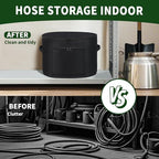 Garden Water Hose Holder Storage Bag Pot，Water Hose Hider，Holds 150 ft Hose ,Bottom With Drain Holes，Patio and Indoor-Black - Image 6