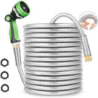 HOMEIDEAS 100 ft Leak-proof Stainless Steel Metal Garden Hose Set - Newly Premium SUS304 Spring Protective Sleeve, Anticorrosive 3/4" Brass Fittings - Perfect for Outdoor Watering by HOMEIDEAS