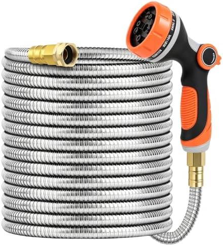 Metal Garden Hose 100 Ft, Stainless Steel Water Hose 100Ft by Unknown
