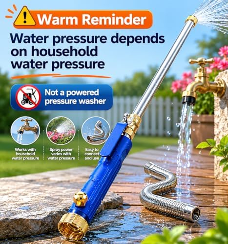 Extendable High Pressure Power Washer Wand for Garden Hose,Jet Nozzle Hydro Jet Washer Tool (17"-26" Adjustable) with Nozzles & Quick Connectors for Gutter Cleaning Car Wash Patio Lawn Watering (11) - Image 4