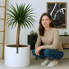 Fox & Fern Large Planter for Indoor or Outdoor, White Matte, 18.7 Inch - Image 7