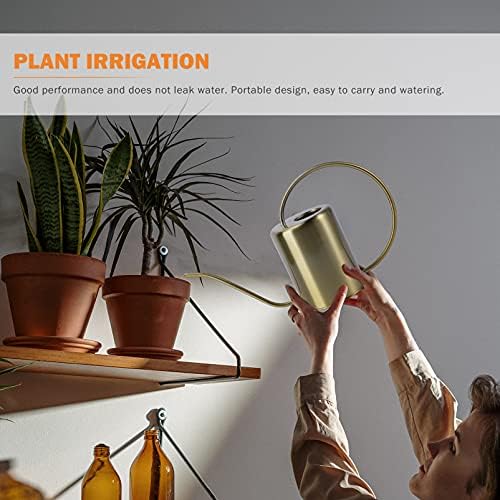 Watering Can Indoor, 1pc Brass Watering can Watering Kettle for Plants gooseneck Watering can Gardening Watering can Vintage Decor Indoor Plant Garden Watering Pot Stainless(41x24.5cm) - Image 6