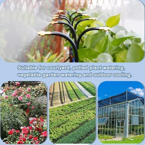 360° Curved Garden Automatic Irrigation System, 65ft Drip Irrigation System with Tubing Hose for Potted Plants Outdoor Indoor Greenhouse Patio Raised Growing Flower Bed Lawn Tree (49.2 FT(15 nozzles)) - Image 6