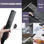 12" High Pressure Square Rain Shower Head and 2-in-1 Hand Shower, Rainfall Showerhead with 13" Shower Arm, Equipped with 78" Hose, Adhesive Shower Head Holder (Square Shower Head Set Black) - Image 5