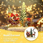 Christmas Snow Globe Lantern Water Glittering Santa Snow Globe with Music and Timer, USB Lined/Battery Operated, Christmas Eve Decorations Gifts, Lighted Lantern for Christmas Festival Decoration - Image 2