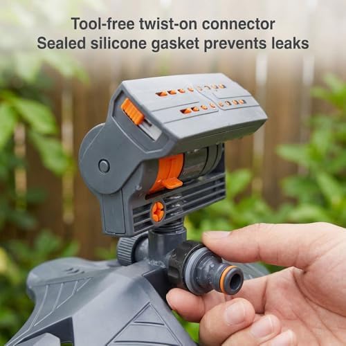 SakerPlus Adjustable Oscillating Sprinkler Wide Coverage, 96–3,000 Sq Ft Lawn Sprinkler with 4 Spray Patterns, Flow Control, Dual Filtration & Metal Connector for Yard, Garden & Grass Watering (1) - Image 7