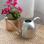 Watering Can Water Can Long Mouth Watering Can Green Plant Stainless Steel Gardening Tool Watering Can Watering Can Indoor Plants(Silver,900ML) - Image 6