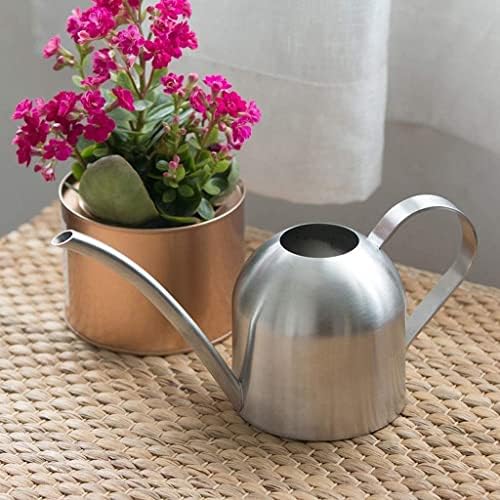 Watering Can Water Can Long Mouth Watering Can Green Plant Stainless Steel Gardening Tool Watering Can Watering Can Indoor Plants(Silver,900ML) - Image 6