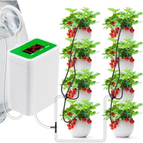 AYNEFY Automatic Plant Waterer, Solar Powered Watering System with Timer, ABS Drip Irrigation Kit with Spray, 2000mAh for Garden Yard Patio Greenhouse - Image 5