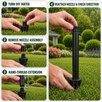 5 Inch Sprinkler Riser Extensions, 8 Pack ABS Sprinkler Head Extenders Compatible with Rain Bird 1800 Series & Hunter Pro-Spray Sprinklers, Raise Low Pop-Up Sprinkler Heads Above Grass & Mulch - Image 4