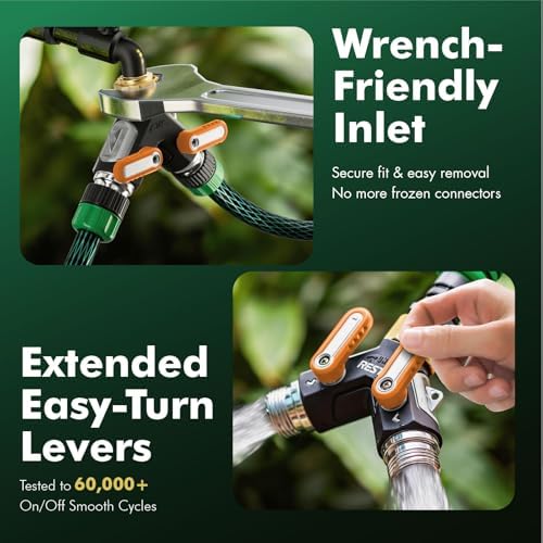RESTMO 2 Way Garden Hose Splitter Heavy Duty Full Metal Body - Image 4