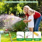 Garden Hose 50FT, Stainless Steel Metal Water Hose with 10-Function Nozzle - Image 3