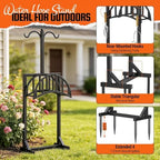 2 Pack Garden Hose Holder, Water Hose Stand for Outside with 4 Stake and 2 Shepherds Hooks, Freestanding Hose Storage Holds 150Ft, Heavy-Duty Metal Hose Hanger Rack for Yard, Lawn, Farm - Image 7