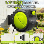 110 FT 1/2" Retractable Garden Hose Reel, Wall Mount - Image 5