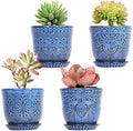 Gepege Ceramic Succulent Pots, 4 Inch Small Plant Pots with Drainage by Gepege