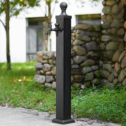 Outdoor Vintage Column Faucet, Freestanding Hose Holder, Vertical Garden Water Column, Yard Hydrant for Washing Cars and Watering(114cm/44.9in) by Unknown