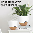 YNNICO 12" 10" 9" Large Self Watering Plant Pots, 3 Pack Plastic Pots - Image 3