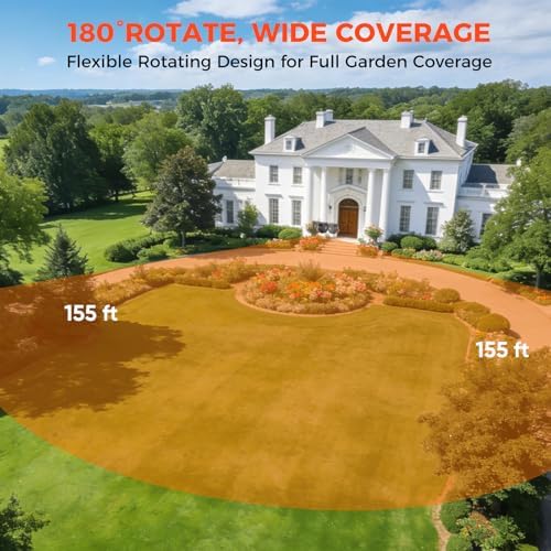 Upgraded Retractable Garden Hose Reel 1/2 inch x 155 ft Any Length Lock 9 Pattern Nozzle Wall-Mounted Automatic Slow Return 180° Swivel UV Resistant Heavy Duty Hose Reels for Outside - Image 6