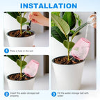 M METERXITY 4-Pack Plant Self Watering Globes, 6.8 oz Plastic Rose Water Bulbs Top Fill for Indoor/Outdoor Plants, Self Watering Spikes Slow Release Terracotta [Pink] - Image 4