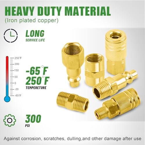45Pcs 1/4" Air Hose Fittings Coupler & Plug Air Compressor Kit - Image 3