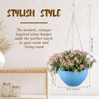 Zopeal 16 Pack 8" Blue Self Watering Hanging Planters for Plants - Image 2