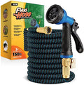 Flexi Hose Expandable Garden Hose with 8 Function Nozzle, 150FT - Lightweight Retractable Garden Hose, Water Hose - No-Kink Flexibility, 3/4 Inch Solid Brass Fittings and Double Latex Core by FlexiHose