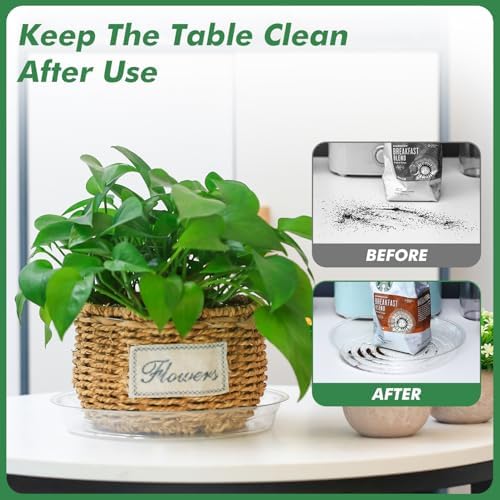 36 Pack Clear Plant Saucers for Indoors (4 6 8 10 12 14 Inch) Flower Pot Saucers for Potted Plants Plate Set Plant Trays for Indoors No Holes Plants Saucer Trays for Pots Drip Tray Bull Plastic Tray - Image 3