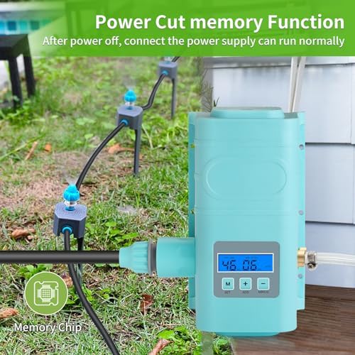 Automatic drip Irrigation Sprinkler kit, LCD Display, Supporting 15 nozzles, with Multiple Installation Methods for nozzles, Automatic Watering System for Plants,with Digital Programmable Water Timer - Image 5