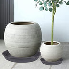 4 Pack of 20 21 inch Plant Saucer Round, Deep Plant Saucers for Pots, Heavy Duty Plastic Plant Drip Tray for Indoors Outdoor, Bird Bath Bowls, Plant Trays for Planter 19-22" (21 inch, Cement) - Image 3