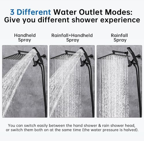 G-Promise All Metal 10 Inches Rainfall Shower Head with Handheld Combo - Image 2