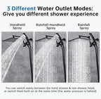 G-Promise All Metal 10 Inches Rainfall Shower Head with Handheld Combo - Image 2