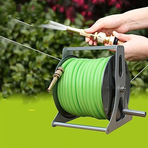 Water Pipe Storage Rack Heavy Duty Stainless Steel Hose Reel, Garden Washer Hose Reel with Mounting Bracket, Holds 40m/130Feet 1/2inch Hose, Wall Mounted or Floor Standing Hose Holder Stand - Image 6