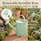 1 Gallon Metal Watering Can for Indoor Outdoor Plants, Pale Mint - Image 6
