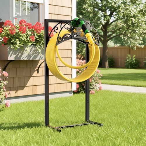 Garden Hose Holder - Upgraded Electrophoretic Coating Anti-Rust Graden Hose Storage Rack with Hummingbird Pattern Holds 150ft, Heavy Duty Garden Hose Hanger, Water Hose Holders for Outside Yard Lawn - Image 2