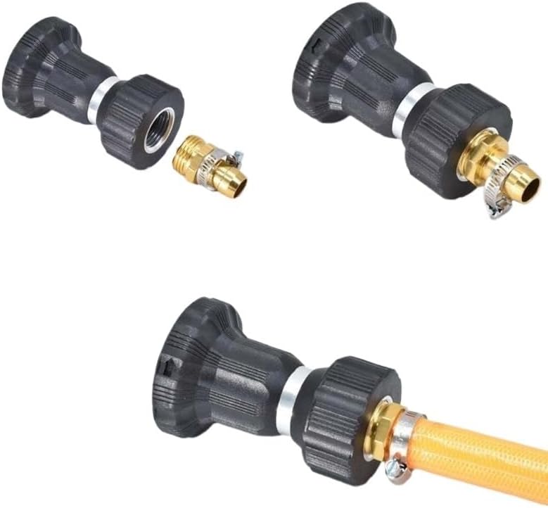 23GB corro*/sion Aluminum Garden Hose Repair Connectors Suitable for 3/4 Inch Hoses with Stainless Steel Clamps 4pcs - Image 2