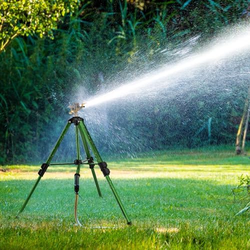 Keten Tripod Sprinkler for Yard, 360° Rotating Garden Sprinklers (2 Pack) - Image 3